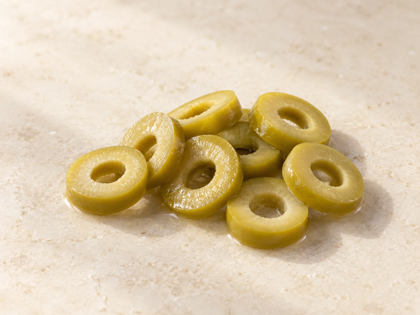Aceitunas verdes en rodajas